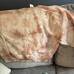 Victoria's Secret Tie-Dye Sweatshirt in Brown and Cream